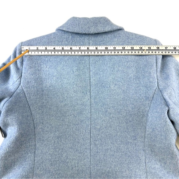 Loft blue light coat Womens Large Petite one button lined Tailored cloth coat - Picture 5 of 14